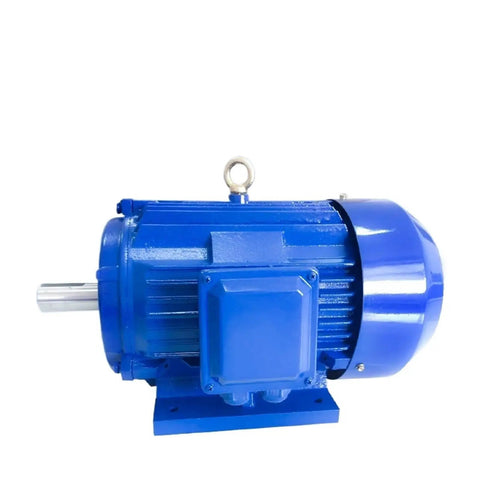 High Torque Three Phase Induction Motor 1.5 Kw Genuine Copper Winding 380 Volt Industrial Electric Motor in blue finish.