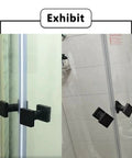 Back To Back Matte Black Aluminum Shower Door Handle Set With Round Knob Double Sided Bathroom Grab Bar Push Pull Handles Durable Aluminum Alloy Construction No Fuss Install Modern Space Saver For Bathrooms on glass shower door