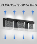 Dope Matte Black Vanity Light With Modern Led Three Light Wall Fixture For Bathroom Energy Efficient Daylight 6000K mounted view