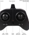 Remote control for Noob Friendly RC Plane For Kids And Boys, 3CH Remote Control Airplane With 2.4GHz Radio, labeled buttons visible.