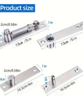 Diagram of Rock Solid Heavy Duty Pivot Hinge Set For Secret Doors And Hidden Compartments with measurements in cm and inches