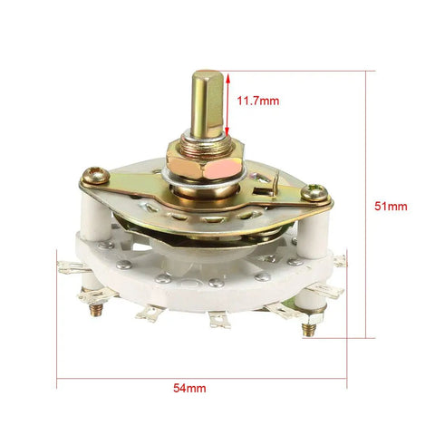 Band Selector Rotary Switch 1 Pole 10 Position 1 Deck With Knob For Electrical Panels And DIY Electronics Projects durable view