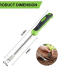 Stand Up Weed Puller Tool With Long Handle For Lawn And Garden, Heavy Duty Stainless Steel Manual Weeder with dimensions in image