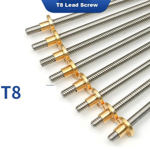 T8 Lead Screw With Copper Nut For 3D Printers And Linear Motion Projects, Stainless Steel Thread, Durable 4Mm Diameter