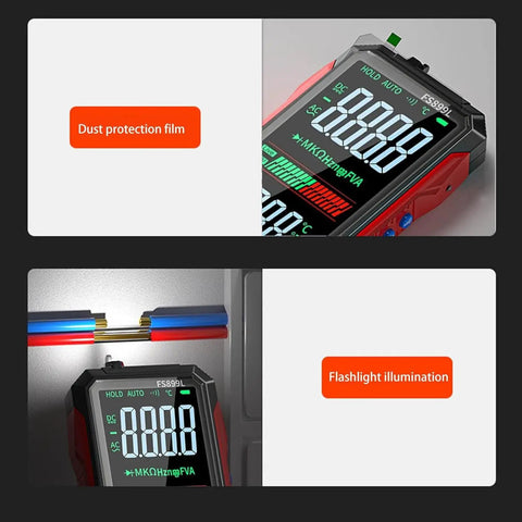 True RMS 6000-Count Digital Voltmeter And USB Rechargeable Auto Ranging Multimeter with dust protection and flashlight