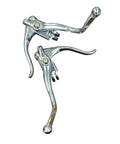 Pair Universal 22 Point 2mm aluminum dual safety brake levers for drop bar road bikes, vintage style hand brakes, top view