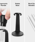 Magnetic Espresso WDT Tool For Even Extraction 10 Needle Stirrer Puck Tool with ergonomic handle, stable base, blunt-tip needles.