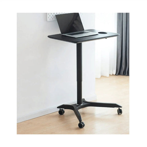 Legit Foldable Rolling Laptop Workstation With Slick Height Adjustment For Sofa Bed Or Outdoor Vibes with sleek black design and wheels.