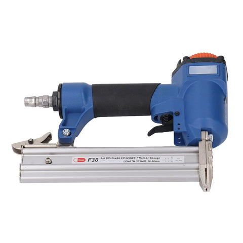 Badass Precision Pneumatic Brad Nailer 18 Gauge Air Powered Nail Gun For Woodworking, ergonomic soft grip and metal frame.