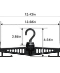 Heavy Duty Tactical Gear Hanger For Vest And Body Armor With 360 Degree Rotatable Hook I Beam Design Multipurpose Plastic Hanger For Police Military Scuba Survival Gear Extra Strong Durable Black with size dimensions