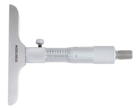0-6 Inch Micrometer Set With 4 Inch Base Depth, 0.001 Inch Resolution, showing micrometer with measurement markings and precision adjuster.