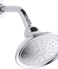 Devonshire Single Function Showerhead With Katalyst Technology For Full Coverage 72 Nozzles High Pressure Spray 2.5 GPM Flow 5 15/16 Inch Sprayface And Polished Chrome Finish For A Dope Refreshing Shower angled view