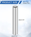 40 Pcs 4 Mm X 20 Mm Stainless Steel Dowel Pins 316L Cylindrical Shelf Pins Silver Tone Built Tough For DIY Woodworking