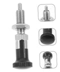 Heavy Duty Stainless Steel Spring Loaded Latch Pin Indexing Plunger Locking Knob With Knurled Handle And Quick Release Pull showing spring loaded mechanism and knurled grip.