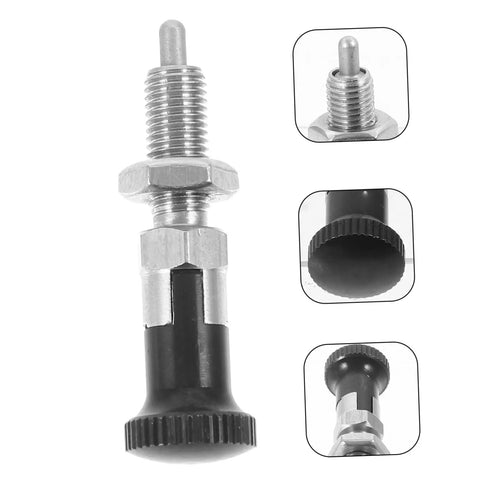 Heavy Duty Stainless Steel Spring Loaded Latch Pin Indexing Plunger Locking Knob With Knurled Handle And Quick Release Pull showing spring loaded mechanism and knurled grip.