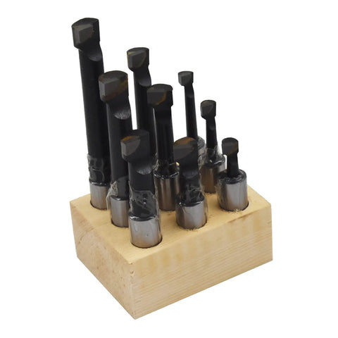 Hardcore Shop Floor 1/2 Inch Shank Boring Bar Set With Nine Piece Carbide Tips For Dead Nuts Accurate Internal Cutting On Beefy Engine Mill Lathe Rigs