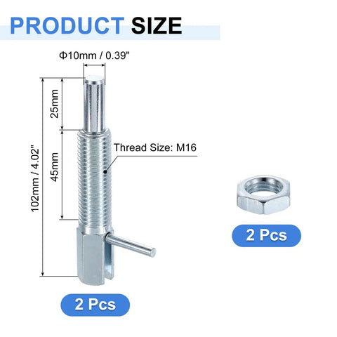 Top Notch Heavy Duty Retractable Indexing Plunger Pin Set Spring Loaded Carbon Steel Positioning Block, size details and dimensions.