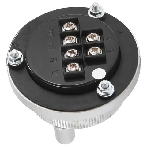 Pro Grade 5V Manual Pulse Generator Hand Wheel Kit, six pin connectors A+/A-, B+/B-, CNC rotary encoder, top view.