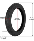 16x2.50 Tire And Inner Tube Set For Scooters Ebikes BMX And Kids Bikes 65-305 Size Fits Most 16 Inch Wheels dimensions