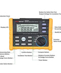 High Voltage Digital Insulation Resistance Tester With DCV And ACV Detection, 1000 Volt Range, 10 G Ohm Range, LCD Display