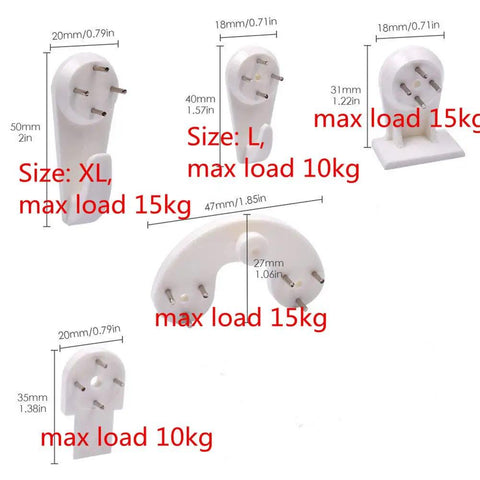 Top Tier Wall Mounting Kit Includes 106 Heavy Duty Picture Hooks Support Up To 20 Pounds On Drywall for mounting size guides.
