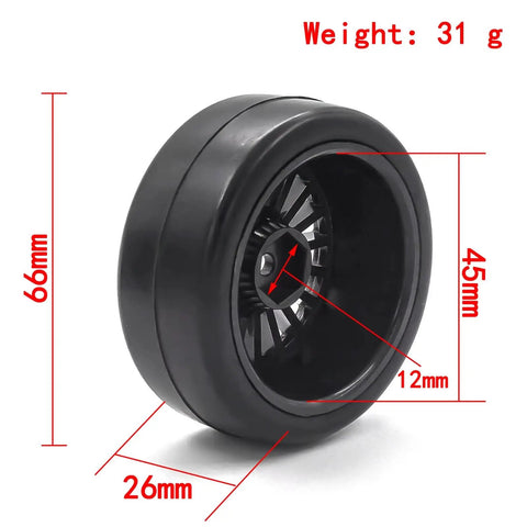 HPI Kyosho Traxxas Compatible 60mm Hard Drift Tires 4 Pack Smooth Tread On Road RC Car Wheels Upgrade Parts For 1To10 Scale