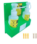 Portable Emergency Eye Wash Station Kit With Wall Mount OSHA Approved Includes Mirror And Emergency Sign Two 16.09 Ounces Bottles Corrosion Resistant PE Mounting No Solution Included