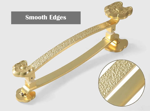 Double Sided Glass Wood Sliding Door Handle Pull And Push Heavy Duty Aluminum Barn Door Hardware Set Vintage Replacement in gold
