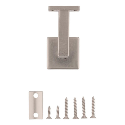 Heavy Duty Wood Handrail Bracket Kit With Wall Mount Hardware And Super Easy Diy Surface Install To Get Rust Resistant Satin Nickel Finish For Rock Solid Staircase And Deck Rail Support
