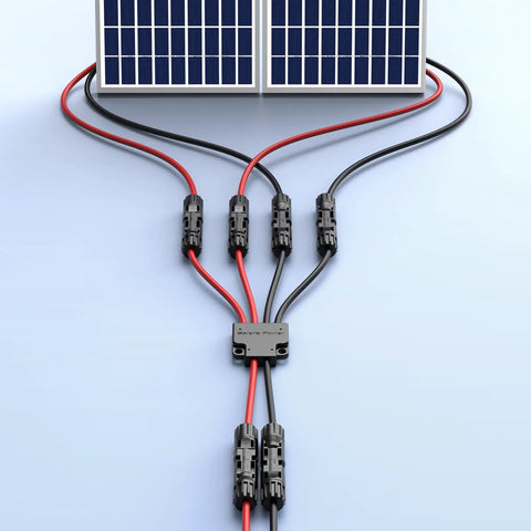 Solar Y Connector 4 To 2 Parallel Adapter For Solar Panels IP68 Waterproof Panel Splitter Cable Extension in use with panels