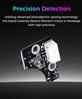 K2 Pro And K2 Plus Filament Detection Board For 3D Printers, Photoelectric Filament Break Sensor Replacement mounted on black PCB