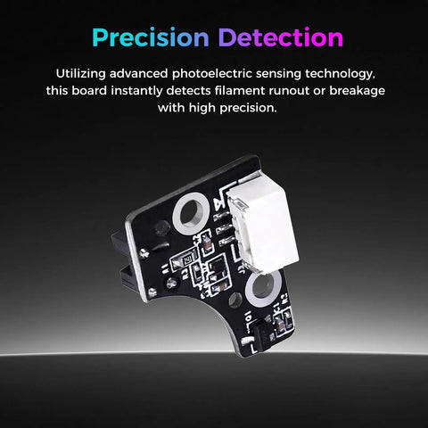 K2 Pro And K2 Plus Filament Detection Board For 3D Printers, Photoelectric Filament Break Sensor Replacement mounted on black PCB