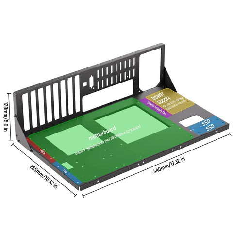 Test Bench Open Frame PC Case For DIY Builds ATX Micro ATX ITX Compatible Wide Motherboard Support Up To 305x245mm No GPU Length Limit