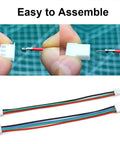 2.54mm Pitch Connector Kit Compatible With XH Series Sockets showing assembly and multicolor pre-crimped cables