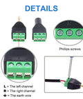 Close-up of 8 Piece 3.5mm Stereo Audio Jack To Av Terminal Adapter Kit showing connectors and wiring details.