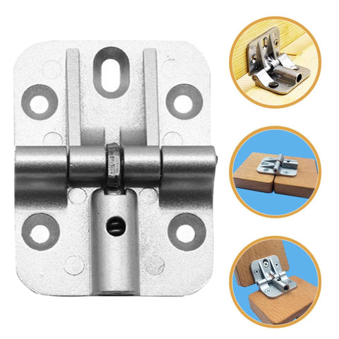 GOOHOCHY 2pcs adjustable 90° cabinet hinges, zinc alloy silver finish for RV/home furniture (front view)