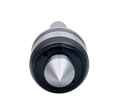 Front view of MT3 Precision Medium Duty Live Center for Manual Lathes with general-purpose use, deep groove ball bearing, needle bearing, and anti-dust seal.