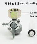 Gas Tank Fuel Switch Valve Petcock For Chinese Gasoline Generators 5.5HP To 16HP 16mm x 1.5mm threading with 22mm hex nut