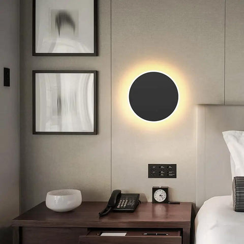Modern Black Touch Sensor LED Wall Sconce 10W 3000K in bedroom setting