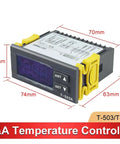 Industrial Temperature Controller Display T503A T506B T506A For Water Cooling Chillers CW3000 CW5000 CW5200 With Real World Readout Precise Sensing Stable Control Rapid Heating And Cooling Safe Multilayer Protection, front view with 74x63x35mm dimensions