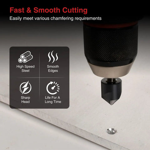 M35 Cobalt TiAlN Coated Countersink Drill Bit Set Built For Heavy Duty Jobs With Five Sizes for wood metal plastic use
