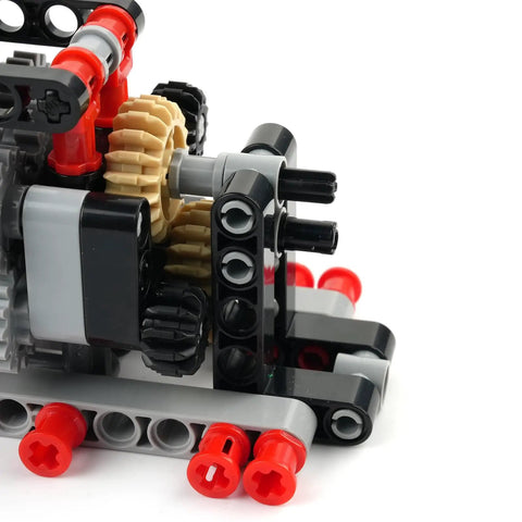 Rugged 6 Speed Gearbox Building Blocks Kit detailed view of gear components for tech vehicle assembly