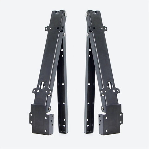 Concealed 2 Piece Folding Chair Stool Bracket Hinge for Shoe Cabinet Wardrobe Closet Doors, heavy duty steel, side view