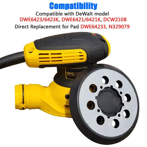 No Nonsense Replacement Heavy Duty Sanding Pad For DWE6423 6423K DWE6421 6421K And DCW210B Random Orbit Sanders with 8 dust holes