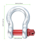 Two Pack 1 Inch D Ring Shackles Heavy Duty Bow Shackles With Screw Pin Eight And A Half Ton Working Load Limit Tow Shackles