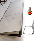 Invisible Ceiling Hatch And Crawl Space Access Door For Seamless Tile Wood Floor Panel Cover In Basement Garage Spot Manual Open showing a hidden access door.