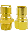 Half Inch Quick Connect Disconnect Plug Fittings Set For Gas Grills Brass NPT Male And Female Connectors