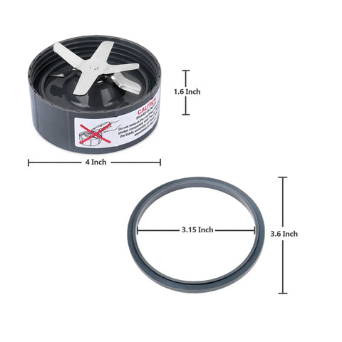Heavy Duty Blender Blade Replacement With O Ring Sealing Gasket Cross Style Stainless Steel Blade Compatible With 600W And 900W Blenders