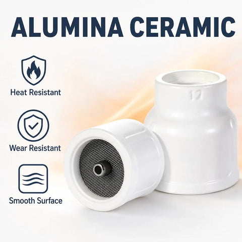 White Ceramic TIG Cup Kit 4 Pack No 12 For Small And Large TIG Torches 9 20 17 18 26 Includes 1 8 Diffuser Mesh