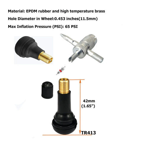 TR413 valve stem tool set with EPDM rubber and brass for 3 Pack 19.5 Inch Straight And Curved Tire Irons Set
